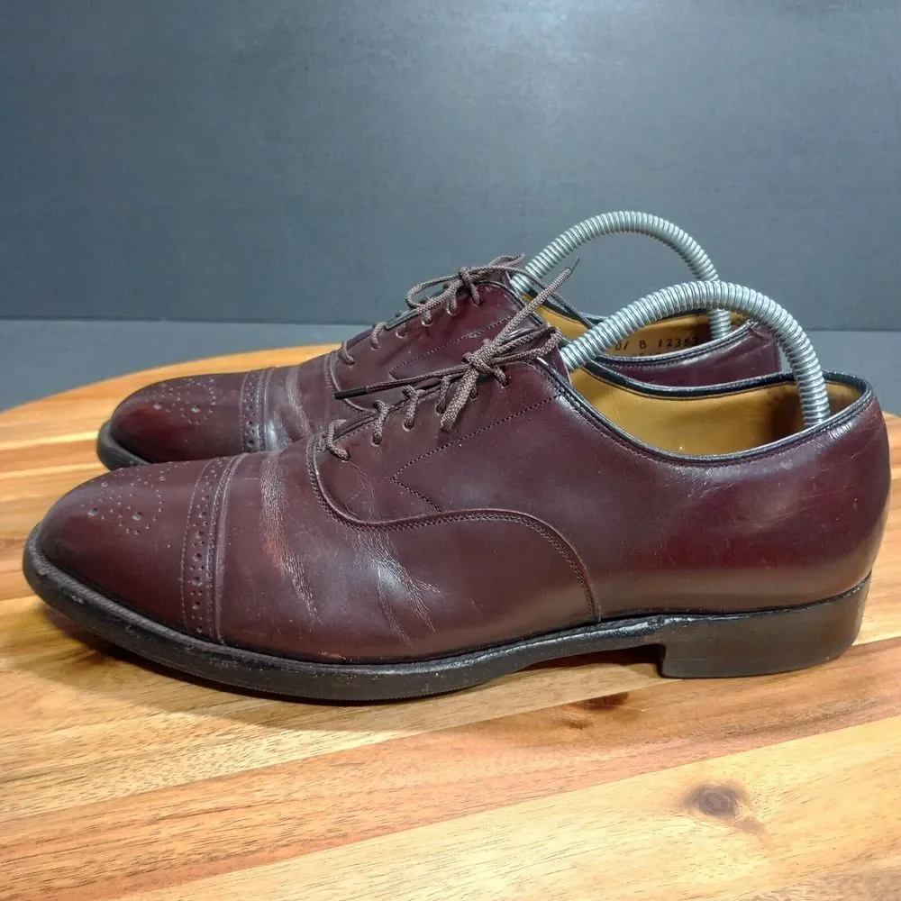 Johnston‎ Murphy Dress Shoes Mens Sz 8 D Martell Perf Wingtip Brown Leather